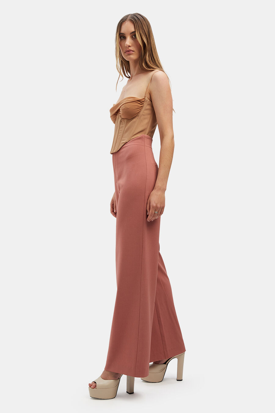 FEMME CORSET TOP in colour TAN