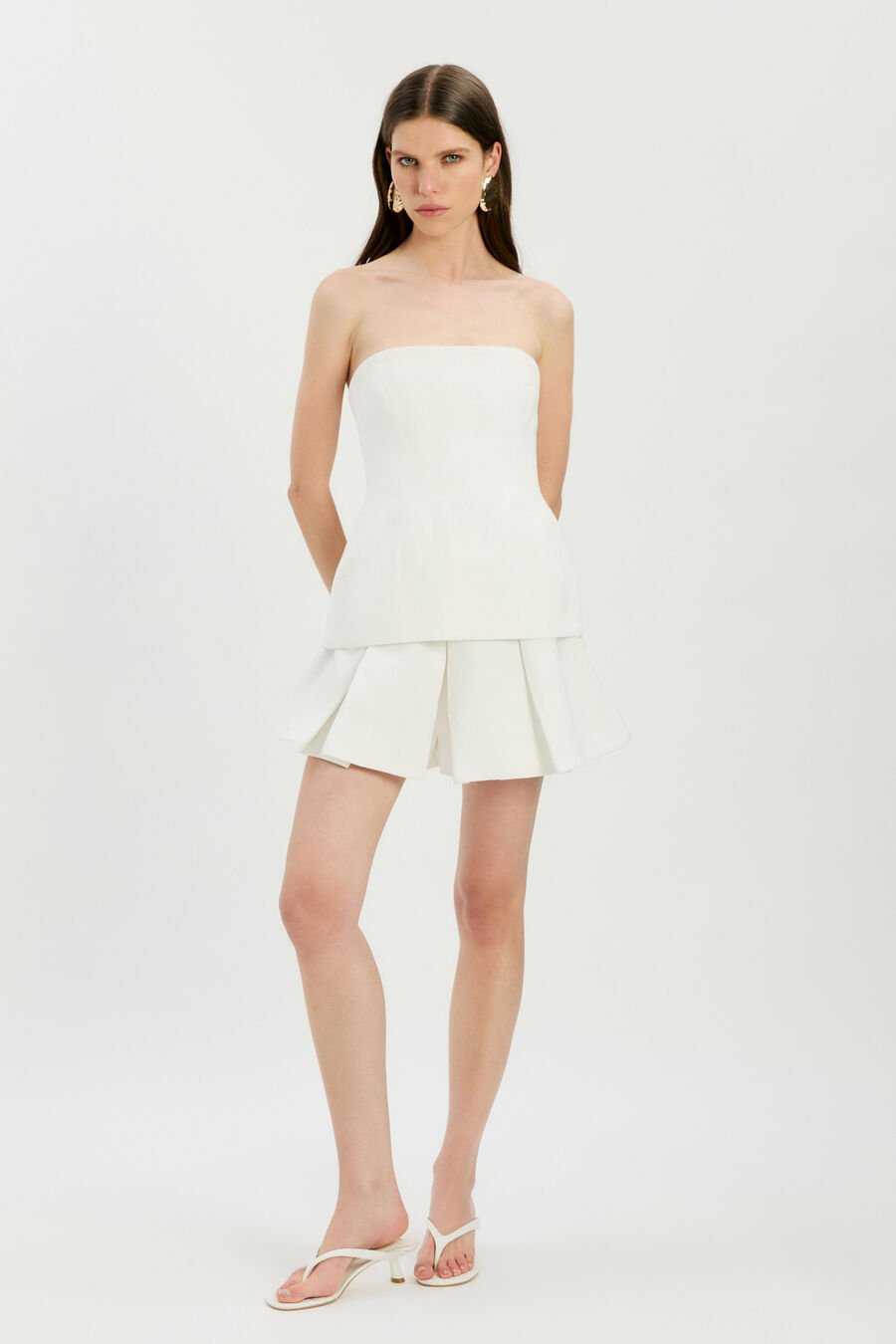Helenia Pleated Linen Skort