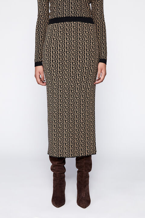 BARDOT LOGO KNIT SKIRT in colour MOONLIGHT