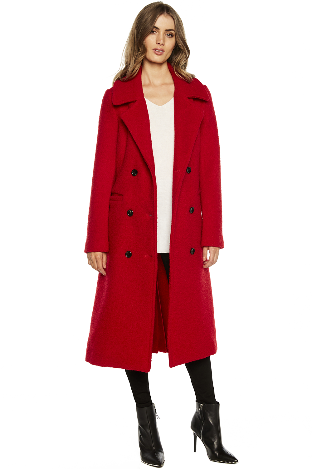 Red oversized coat clearance