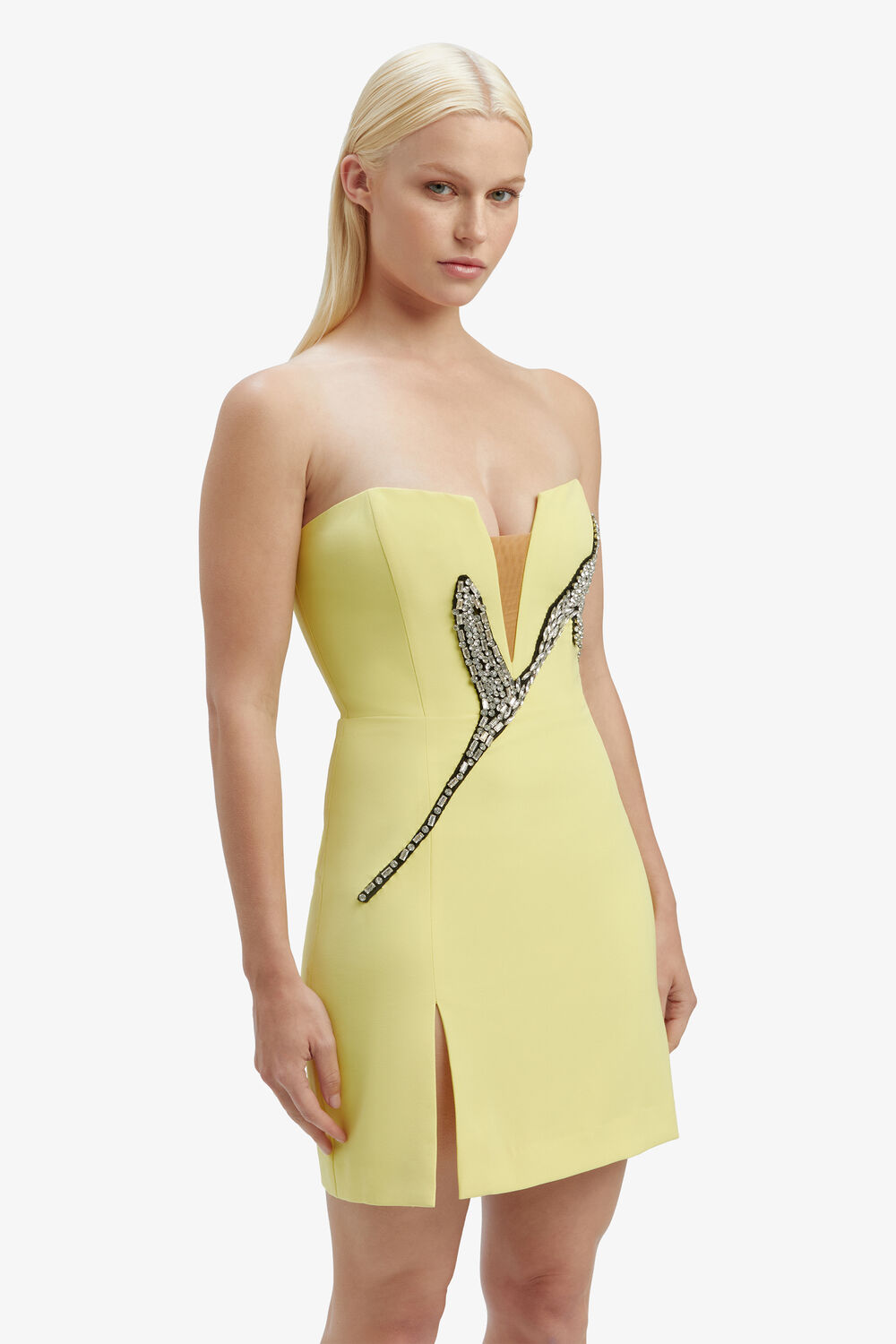 AMBIANCE MINI DRESS in colour LEMON ZEST
