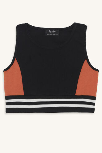 RIZZO SPORTS CROP in colour JET BLACK