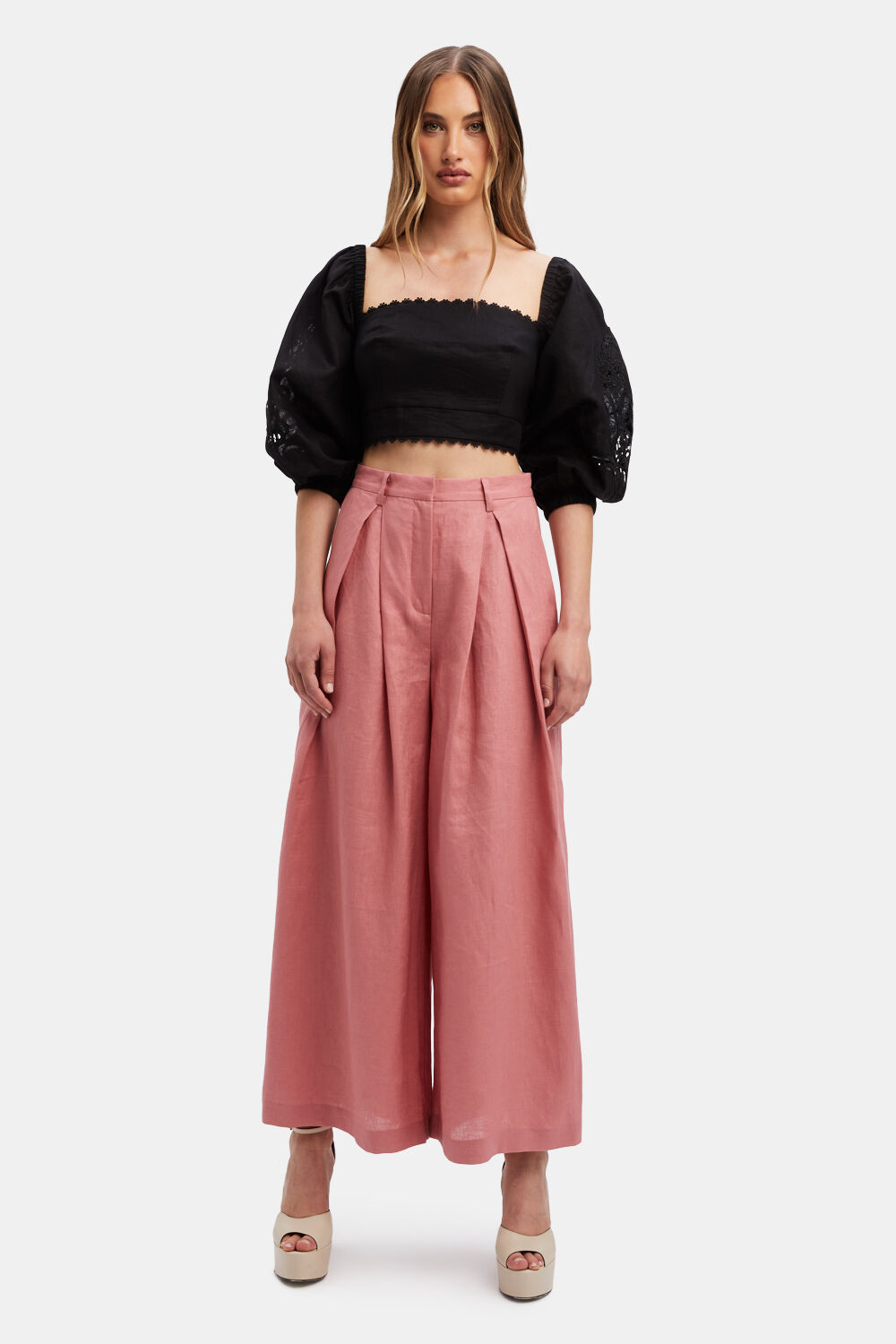 MARA CROP TOP in colour CAVIAR