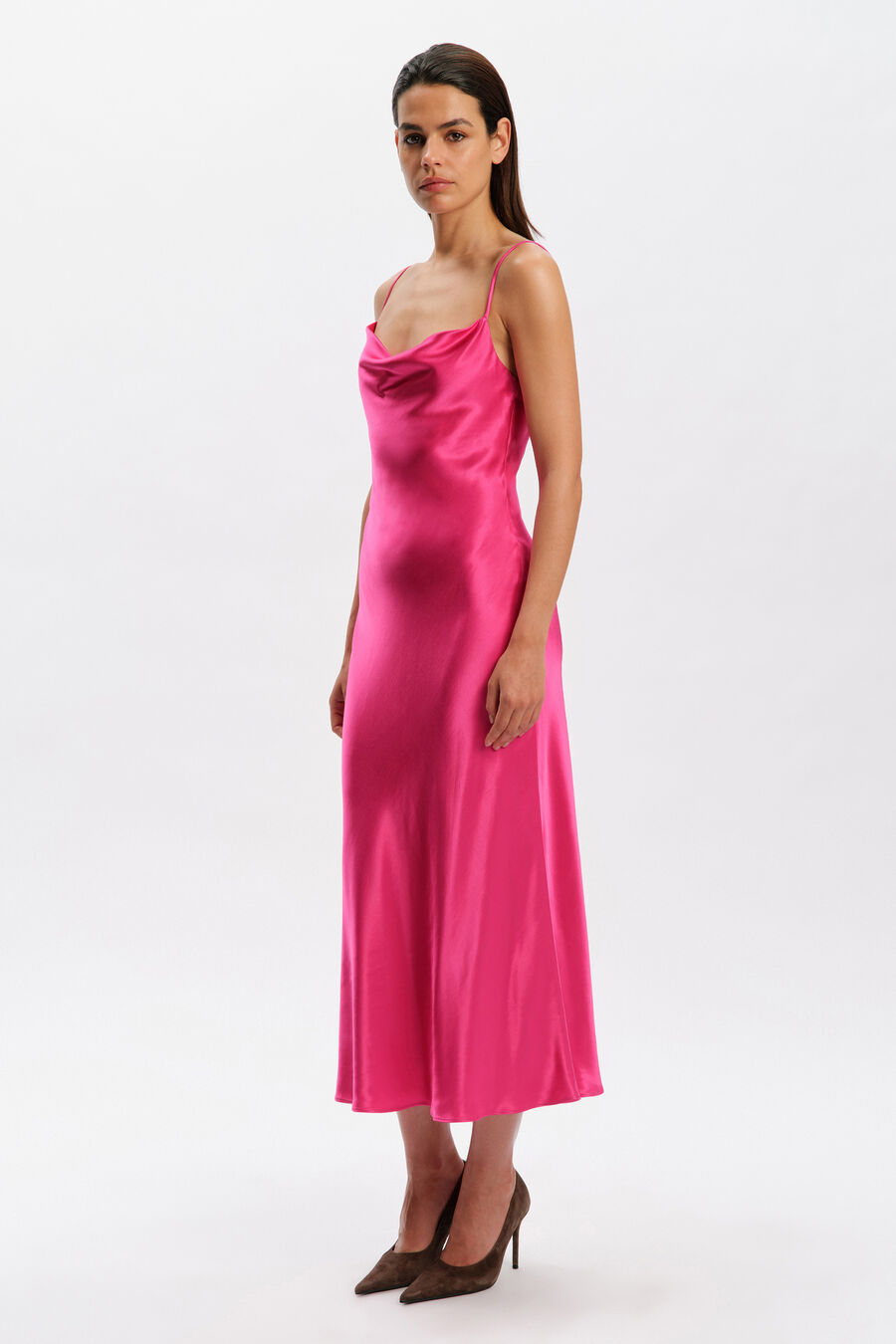 Mirana Satin Slip Midi Dress