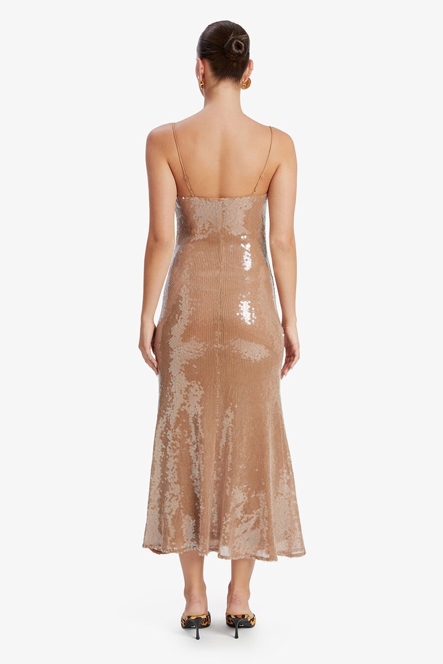 RAMIRA SEQUIN MAXI DRESS in colour NUDE