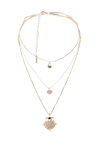 TRIPLE HIGH NECKLACE in colour GOLD EARTH