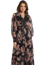 NAVY FLORAL DRESS in colour ESTATE BLUE