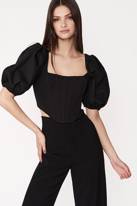 EVA CORSET BUSTIER in colour CAVIAR