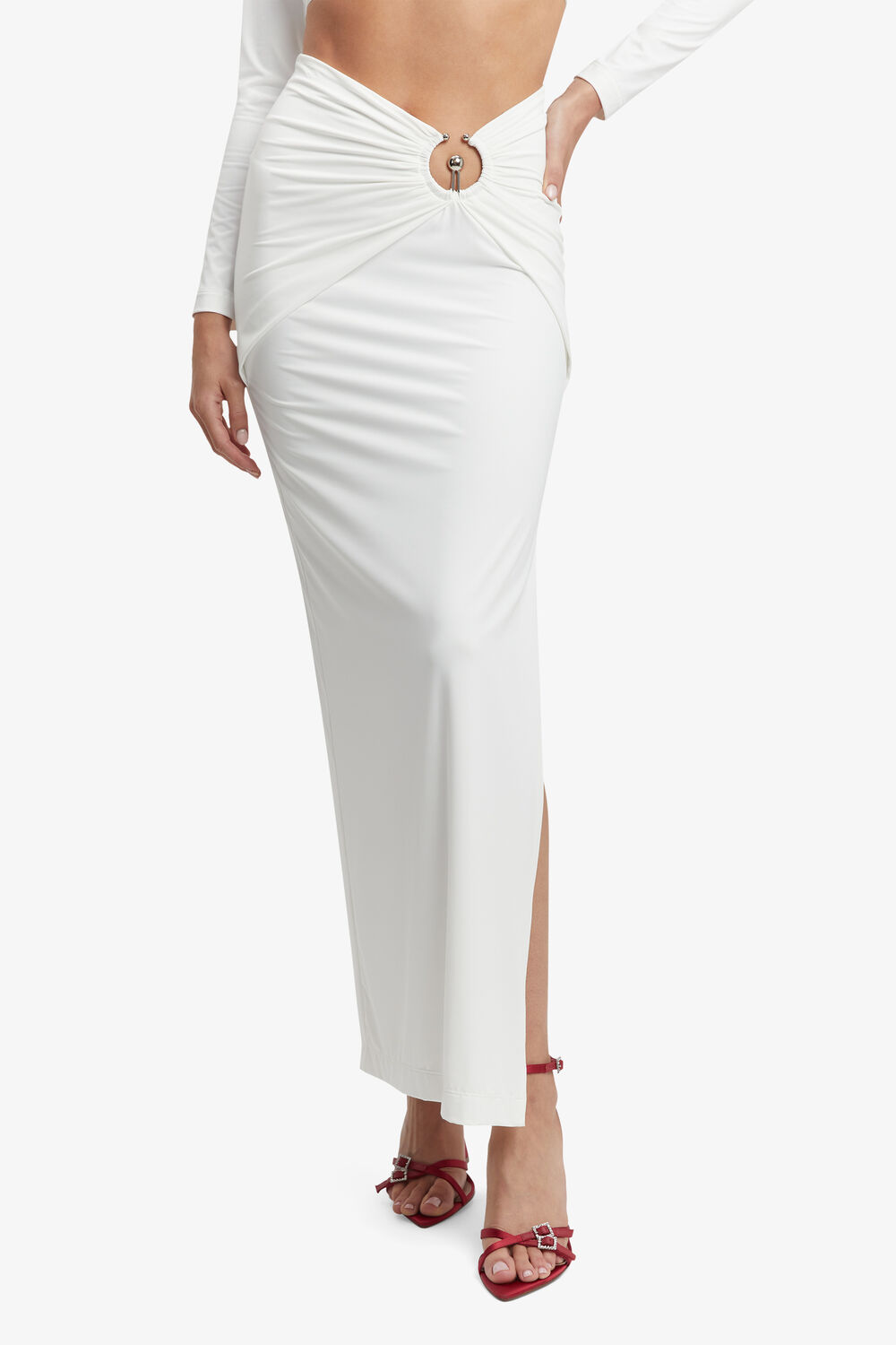 NEVE MAXI SKIRT in colour BRIGHT WHITE