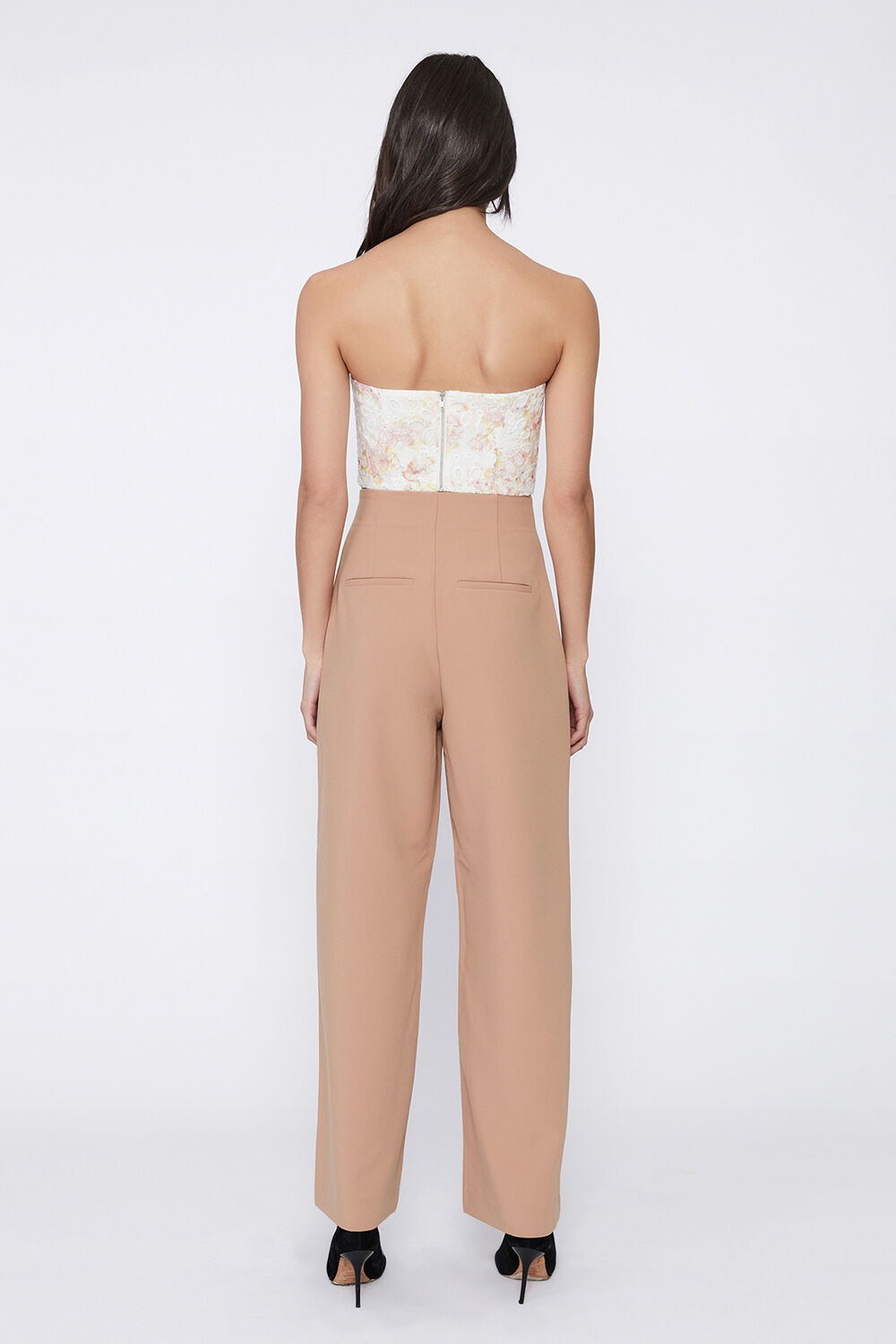 ANNA HIGH WAIST PANT in colour TAN
