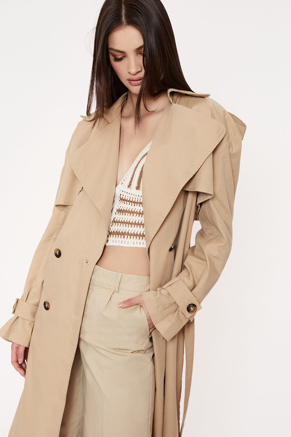 THE OVERSIZED TRENCH in colour TAN