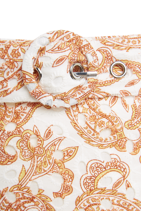 PAISLEY SKIRT in colour AMBER BROWN