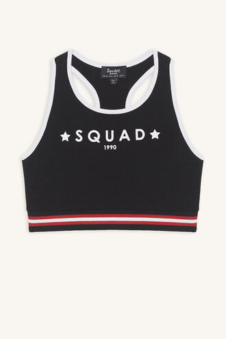 SQUAD SPORTS CROP in colour JET BLACK