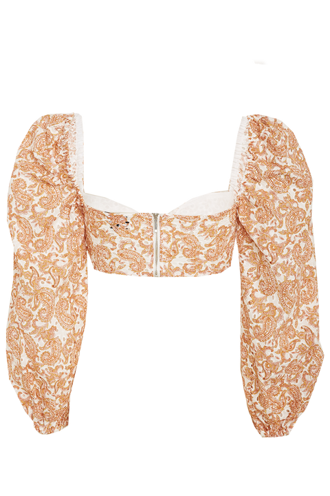 PAISLEY TOP in colour AMBER BROWN
