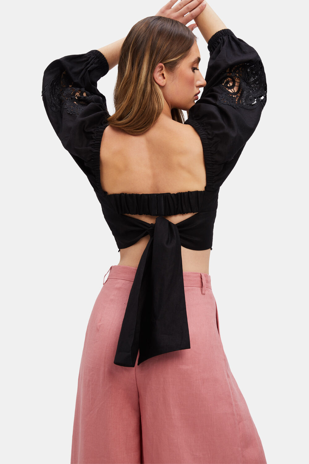 MARA CROP TOP in colour CAVIAR