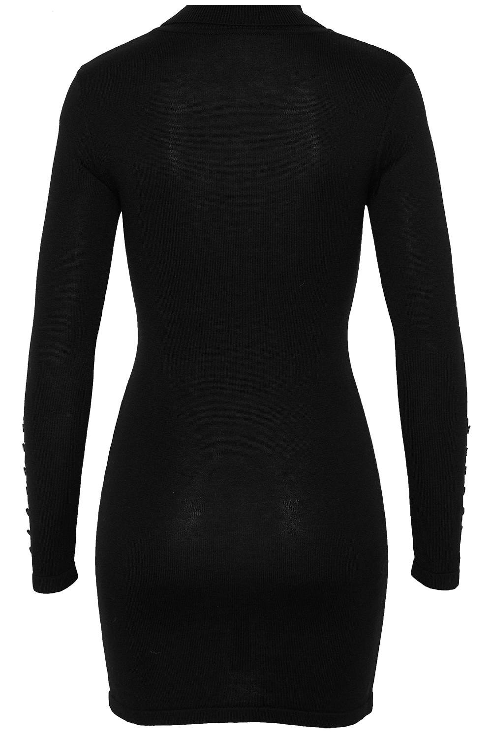 Roll Neck Knit Dress In Black Bardot