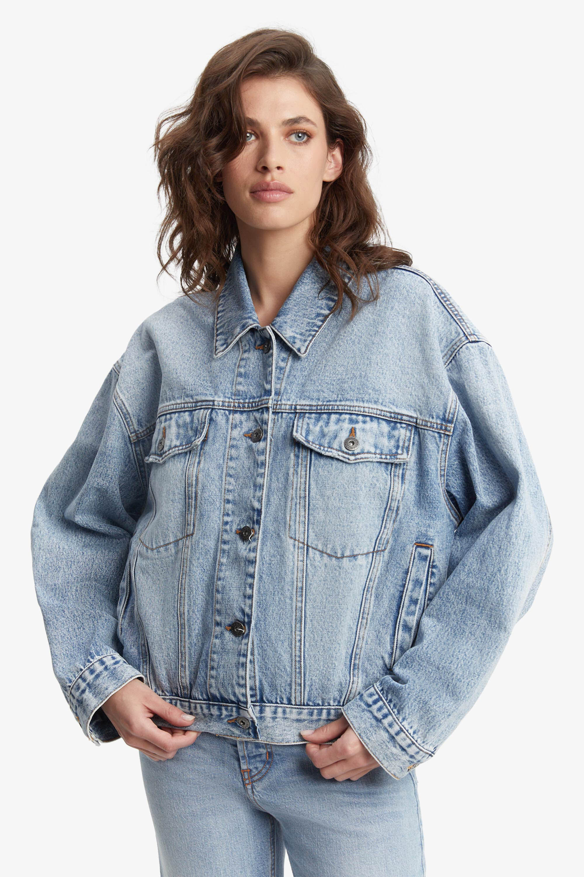 Relaxed Denim Jacket In Vintage Bardot