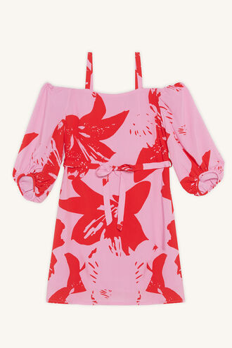 CAMILLA OFF SHOULDER DRESS in colour ALMOND BLOSSOM