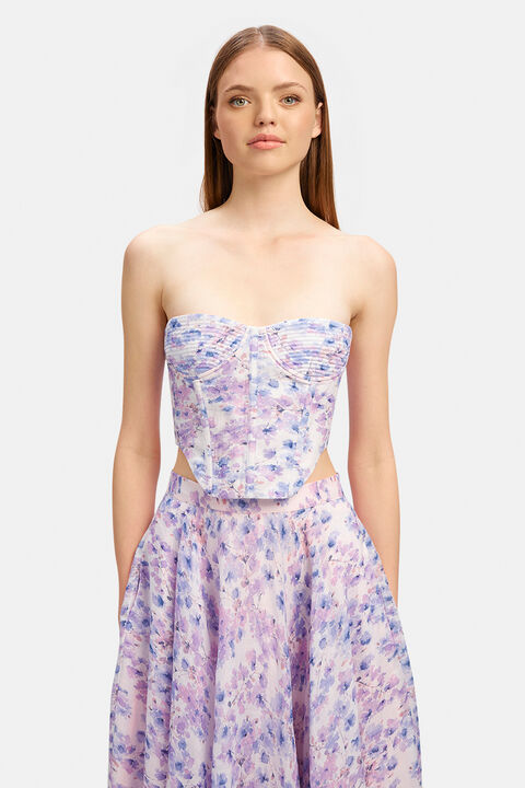 MIRABELLE FLORAL BUSTIER in colour METEORITE