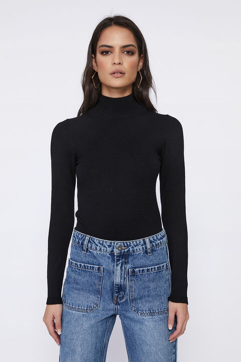 SELINA TURTLE NECK KNIT in colour CAVIAR