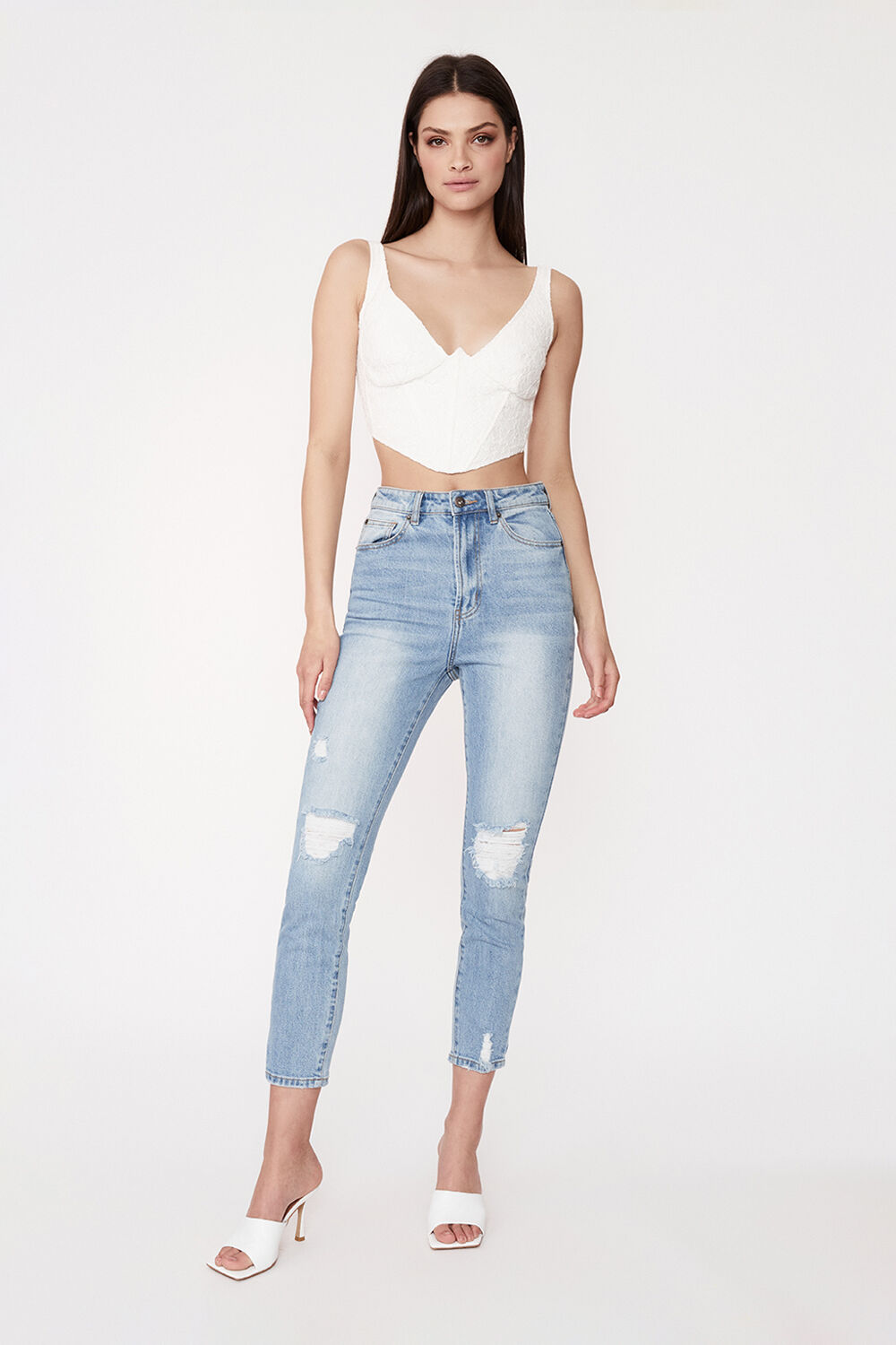 BRONTE LACE CORSET TOP in colour BRIGHT WHITE