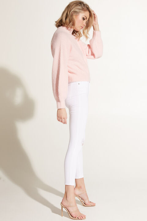 BELL SLEEVE FLUFFY KNIT in colour PINK LADY