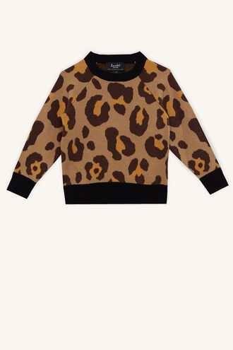 LEOPARD KNIT SWEATER in colour BEIGE