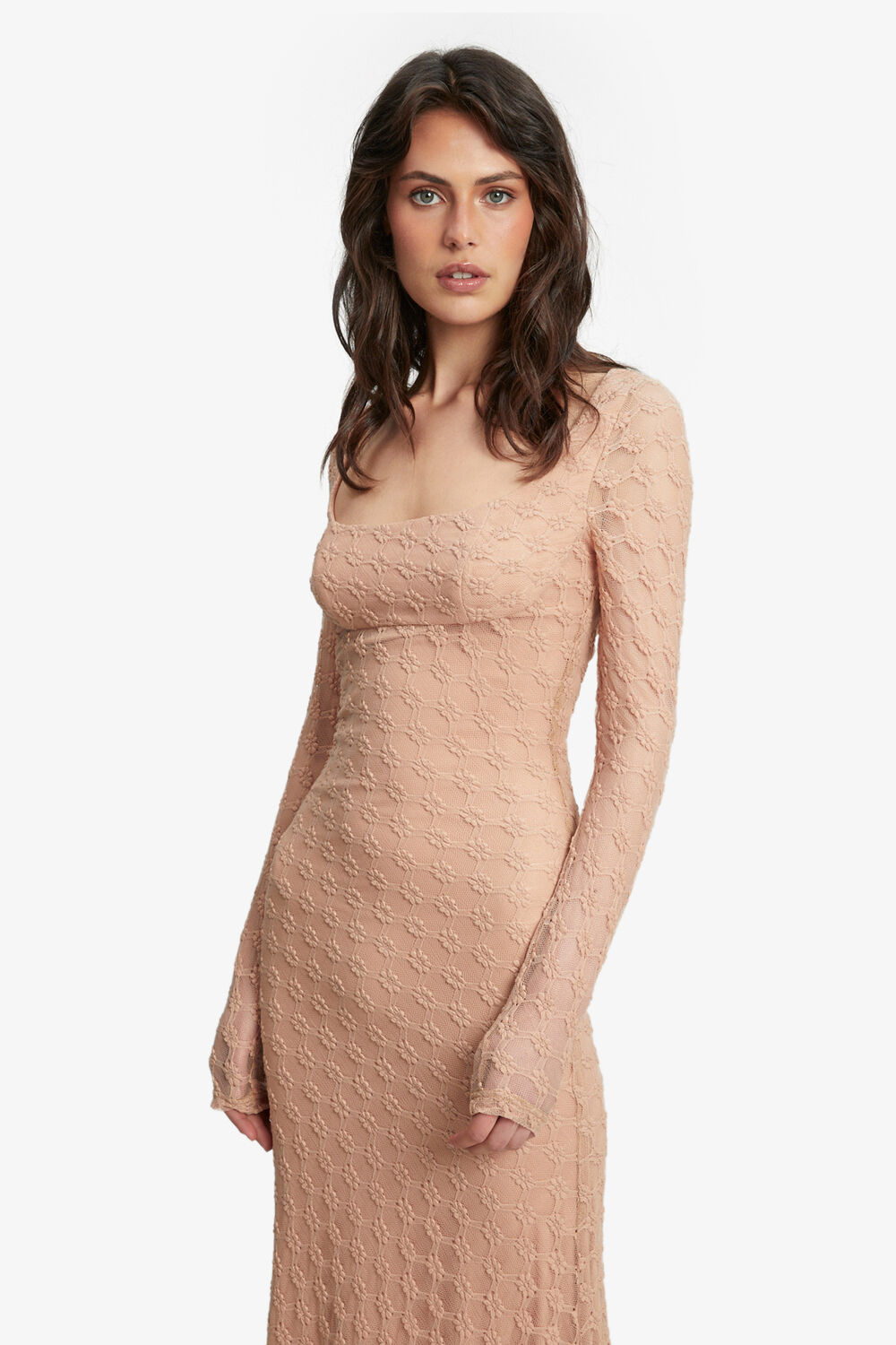 ADONI LACE MIDI DRESS in colour MOONLIGHT