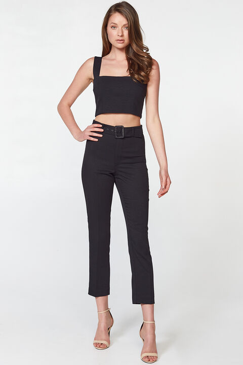 THERESE BUCKLE PANT in colour CAVIAR