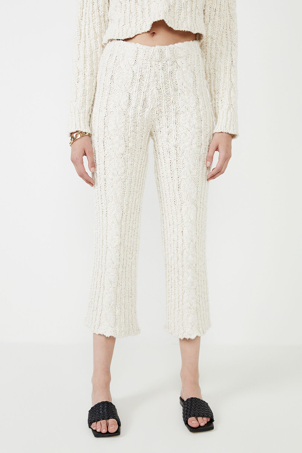 The Knit Pant in Beige Mrle | Bardot