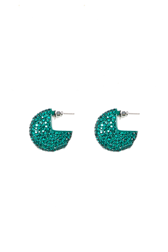 CRYSTAL HIGH HOOP in colour GREEN ASH