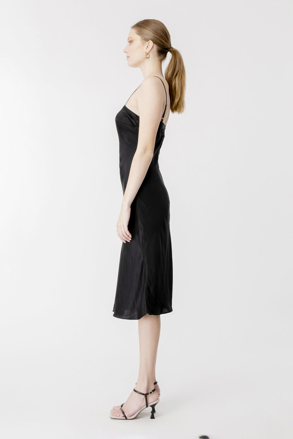 AZZURA SLIP DRESS in colour CAVIAR