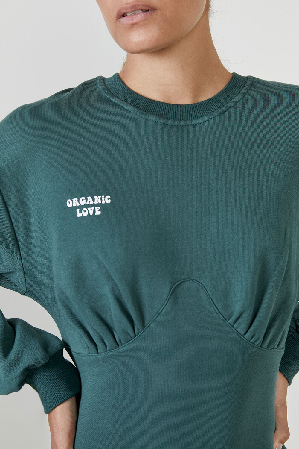 Organic Sweater Dress in Forest | Bardot