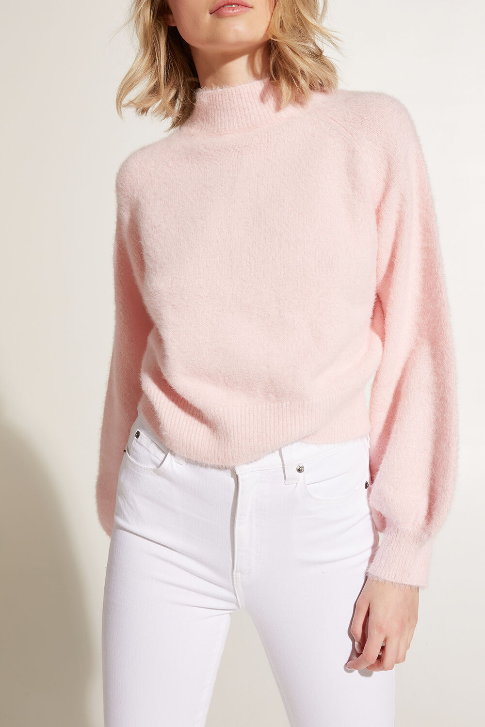 BELL SLEEVE FLUFFY KNIT in colour PINK LADY