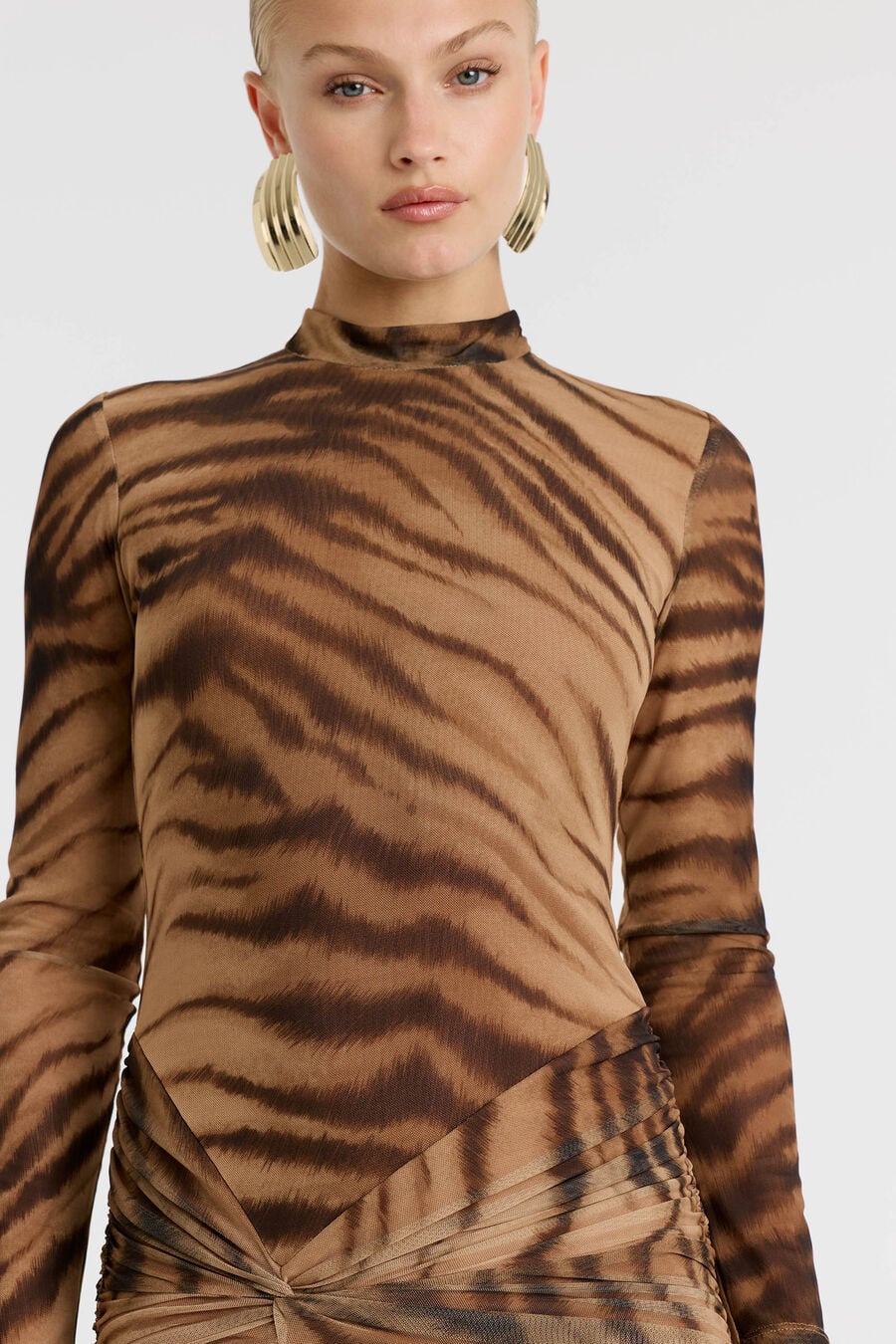 Lea Printed Mesh Dress