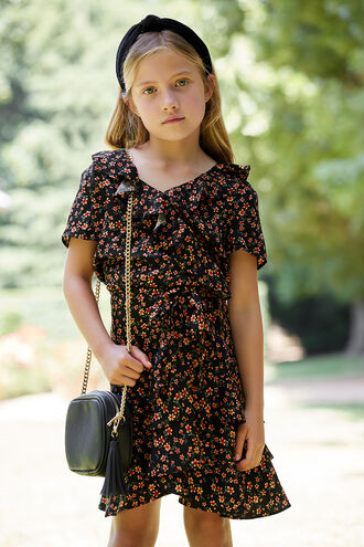 LUELLA WRAP DRESS in colour CAVIAR