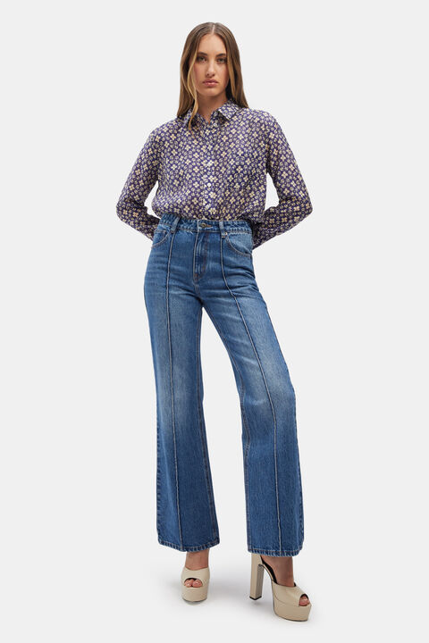CLASSIC PRINTED COLLAR SHIRT in colour DRESS BLUES