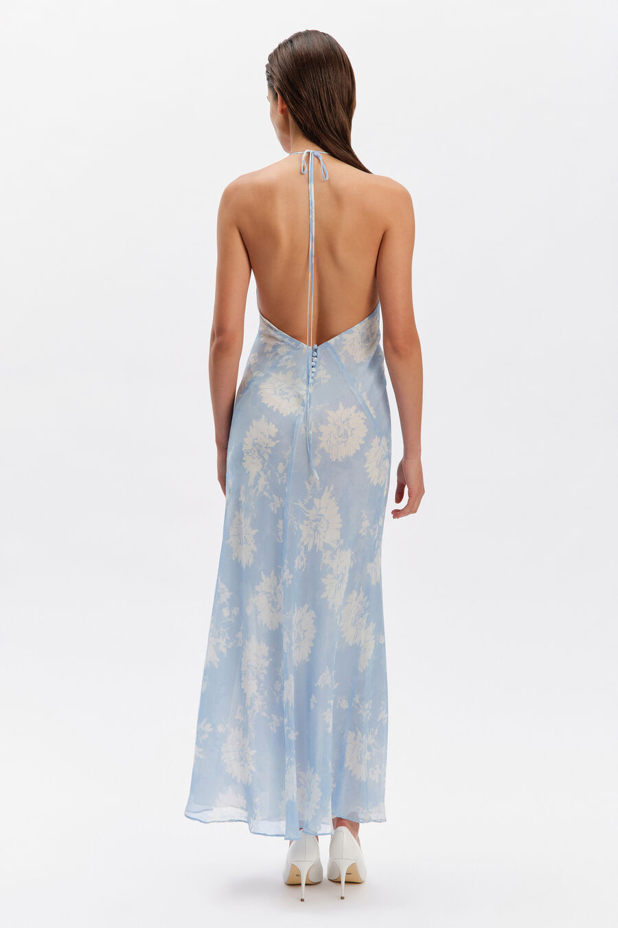 Yve Halter Printed Maxi Dress
