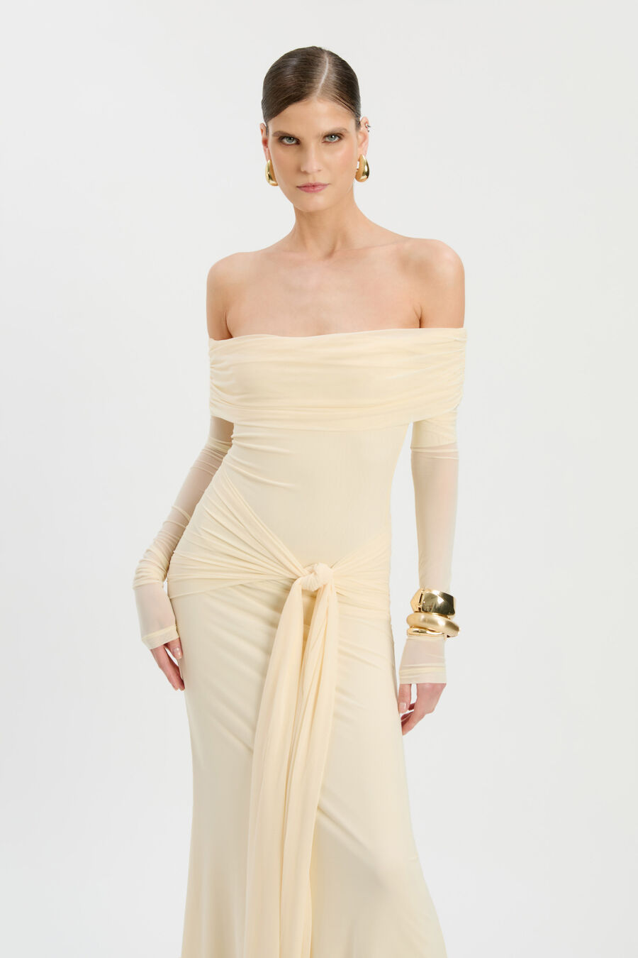 Selina Tie Front Mesh Dress