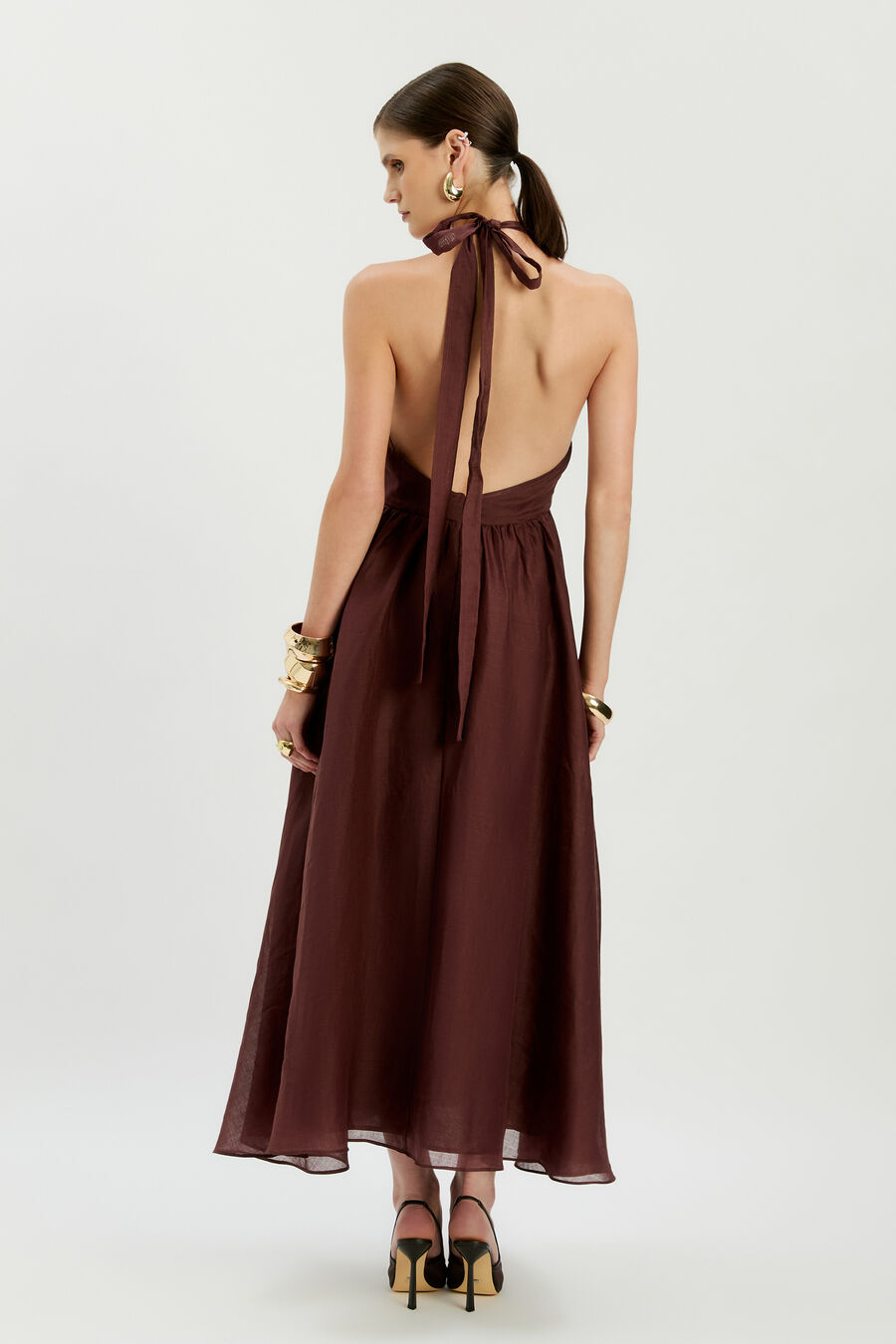 Cavarly Ramie Halter Dress