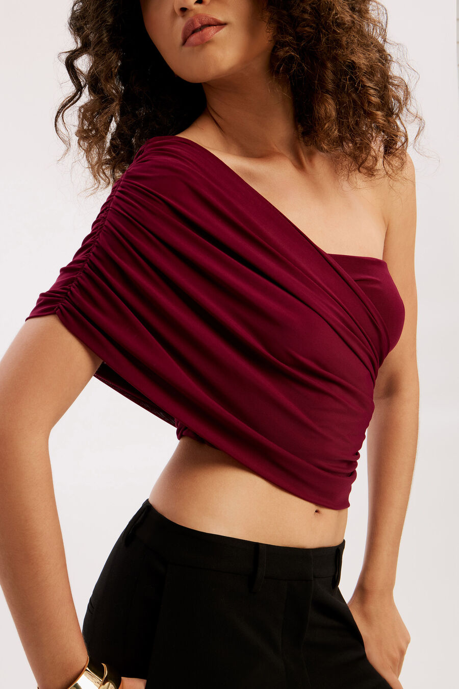 Harley One Shoulder Mesh Top