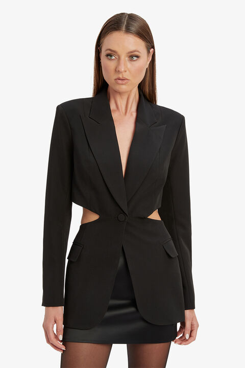 CASSIAN CUT OUT BLAZER in colour CAVIAR