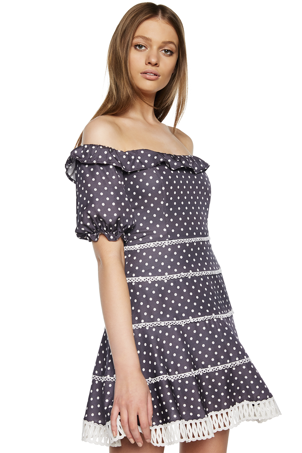 white spotty dresses