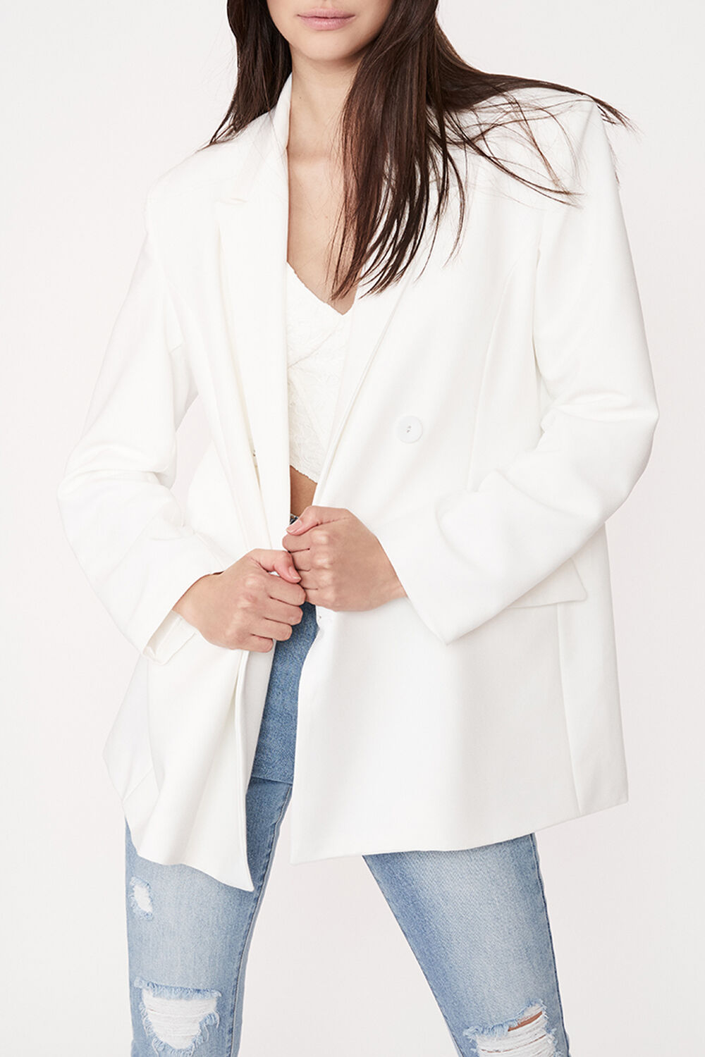 MAISON SPLIT BACK BLAZER in colour BRIGHT WHITE