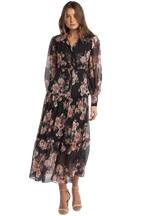 NAVY FLORAL DRESS in colour ESTATE BLUE