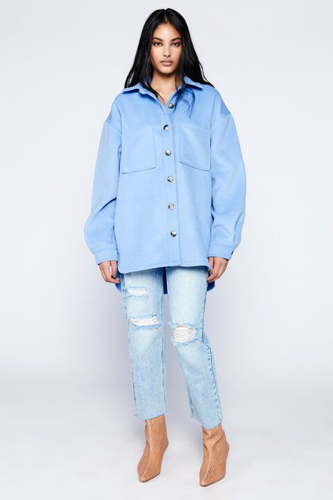 TALIA OVERSHIRT in colour CERULEAN