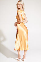 MIDI SLIP SKIRT in colour JAFFA ORANGE