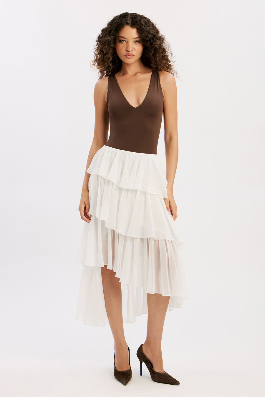Adelene Frill Midi Skirt