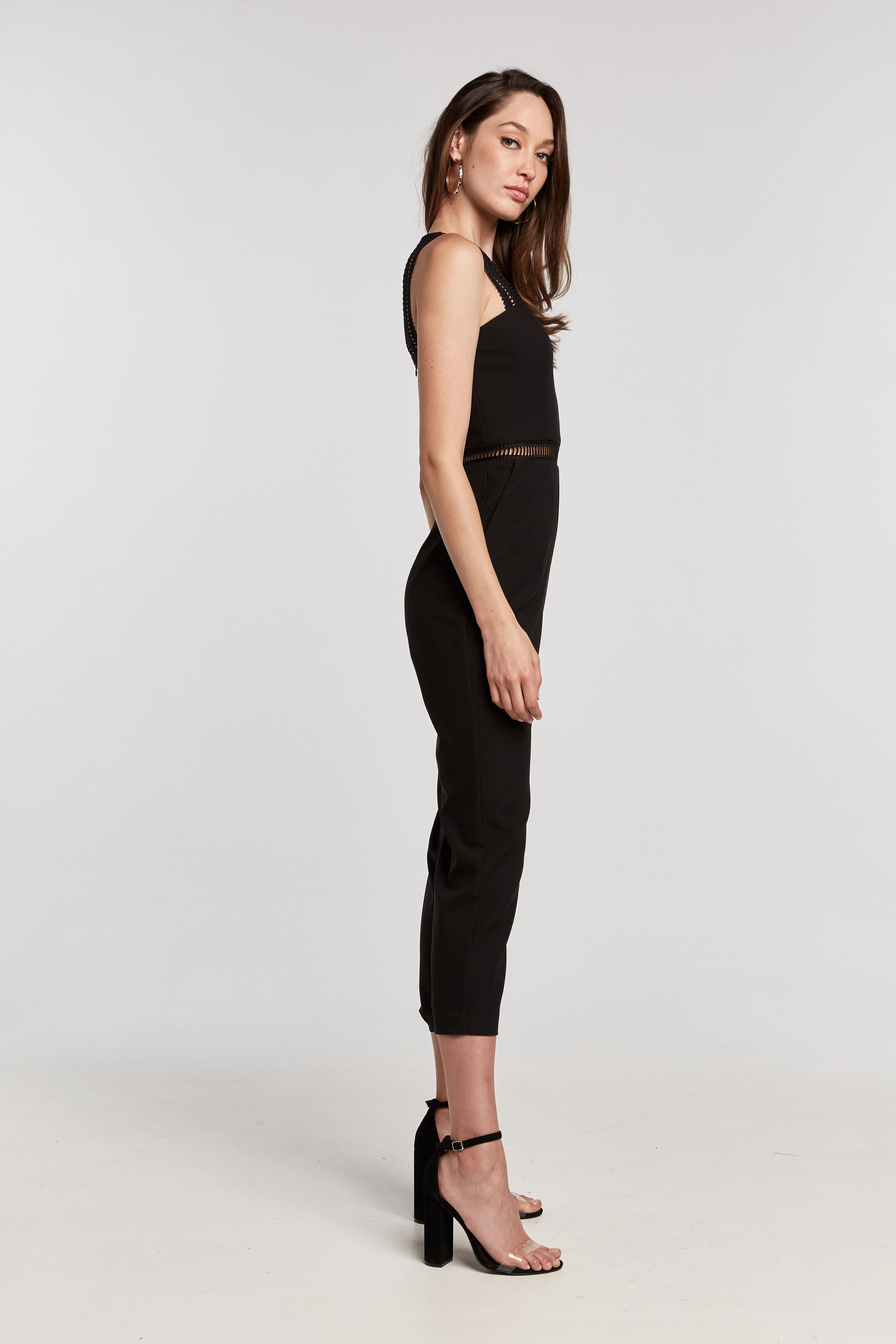 Lace trim jumpsuit