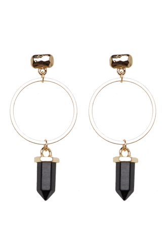 CRYSTAL DROP EARRINGS in colour GOLD EARTH